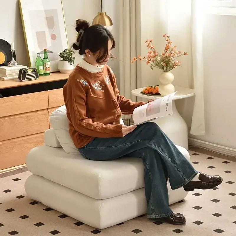 Foldable Living Room Sofa Bed Comfortable Single Sofas Folding Lazy Relax Pliable Sofa Multifunctional Pull Out Convertible Beds