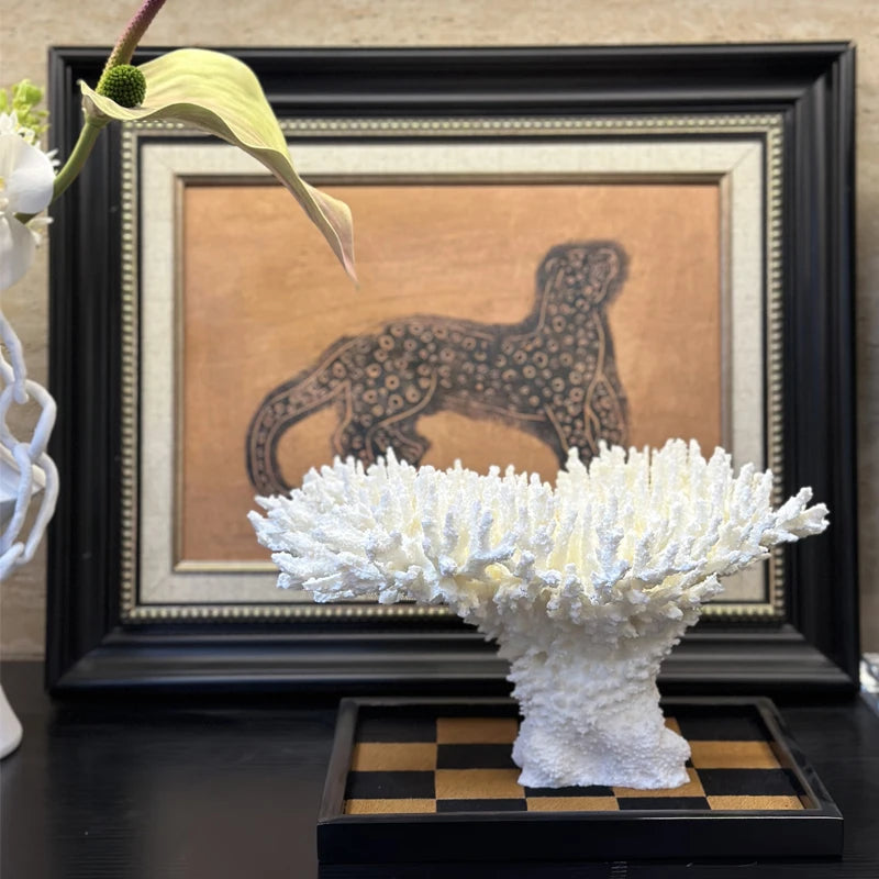 Miniature Simulated Coral Velvet Figurines Modern Living Room Decoration Aesthetic Interior Desktop Decor Sculpture Ornaments