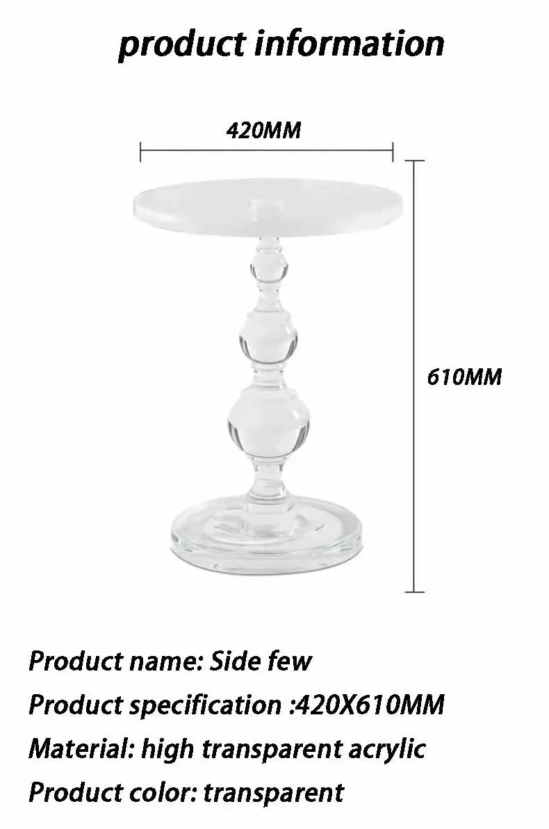 Transparent Coffee Table Sofa Beside Round Tables Modern Household Living Room Small Tea Table Creative Furniture Decorations