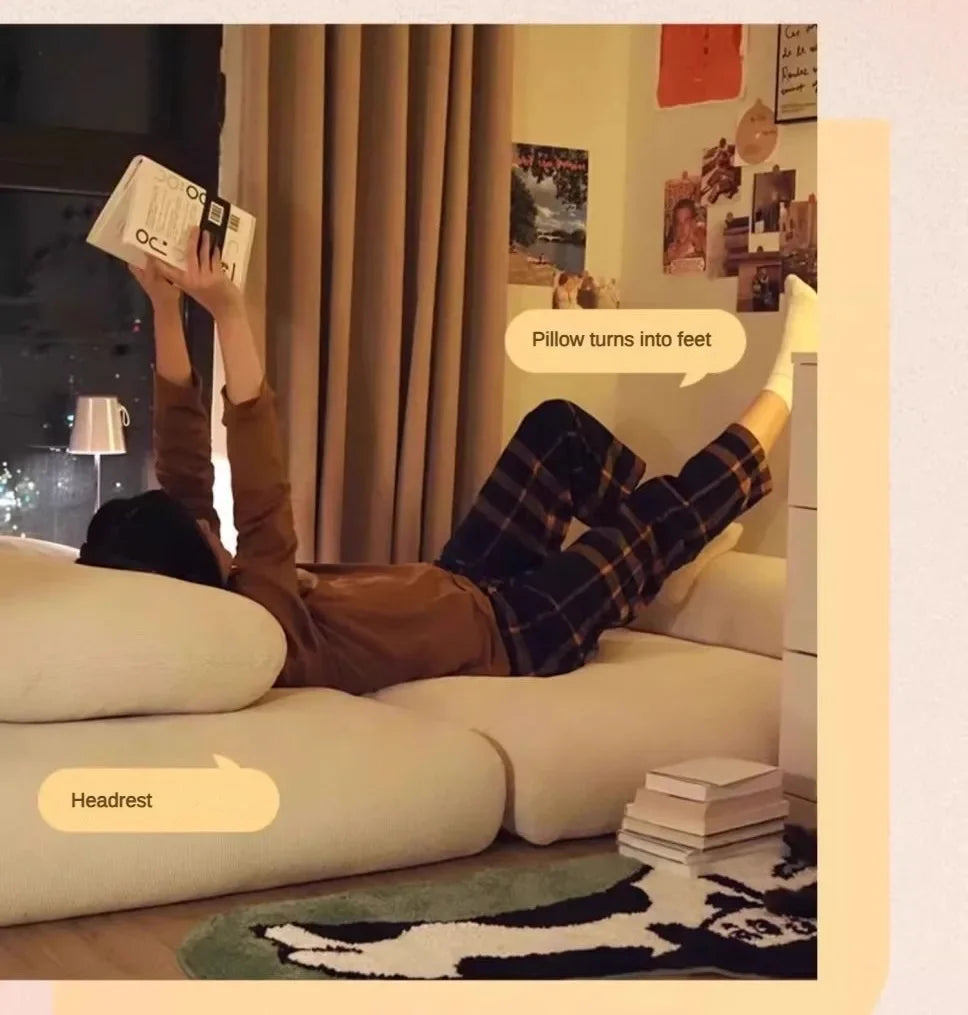 Foldable Living Room Sofa Bed Comfortable Single Sofas Folding Lazy Relax Pliable Sofa Multifunctional Pull Out Convertible Beds