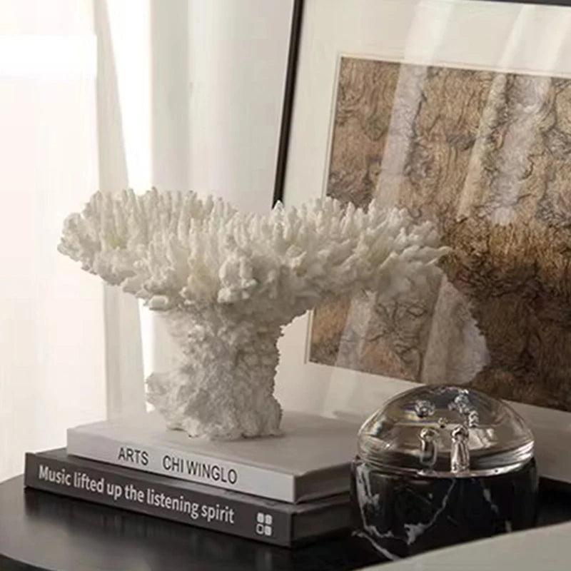 Miniature Simulated Coral Velvet Figurines Modern Living Room Decoration Aesthetic Interior Desktop Decor Sculpture Ornaments