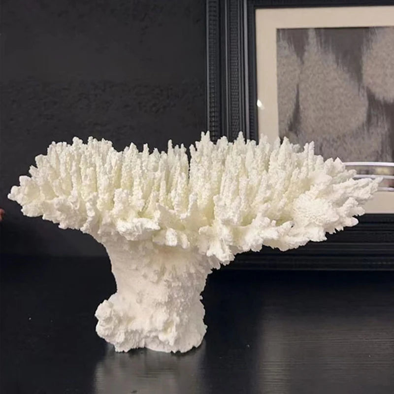 Miniature Simulated Coral Velvet Figurines Modern Living Room Decoration Aesthetic Interior Desktop Decor Sculpture Ornaments