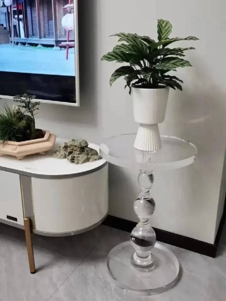 Transparent Coffee Table Sofa Beside Round Tables Modern Household Living Room Small Tea Table Creative Furniture Decorations