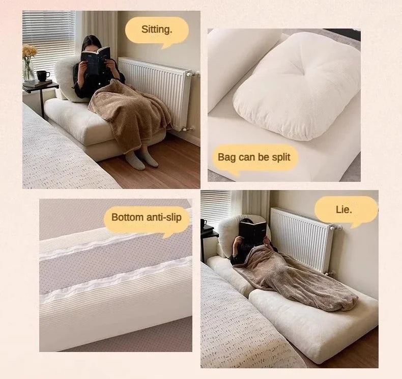 Foldable Living Room Sofa Bed Comfortable Single Sofas Folding Lazy Relax Pliable Sofa Multifunctional Pull Out Convertible Beds