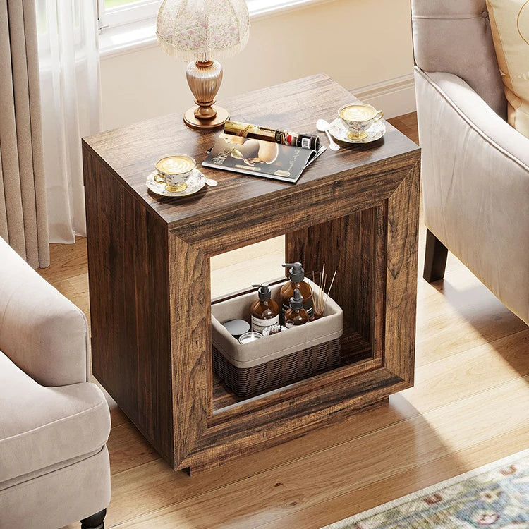 Wood Coffee Table Modern Multifunction Side Table Square Removable Tea Tables Small Storage Nightstand Aesthetic Room Furniture