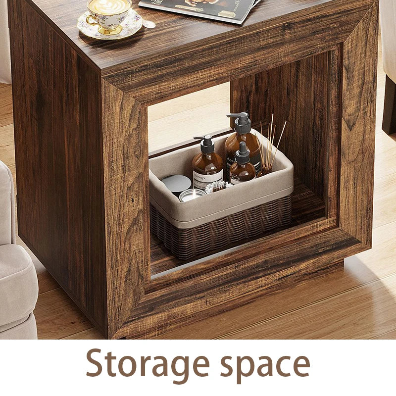 Wood Coffee Table Modern Multifunction Side Table Square Removable Tea Tables Small Storage Nightstand Aesthetic Room Furniture