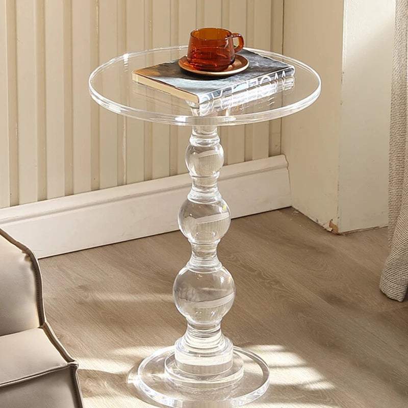 Transparent Coffee Table Sofa Beside Round Tables Modern Household Living Room Small Tea Table Creative Furniture Decorations