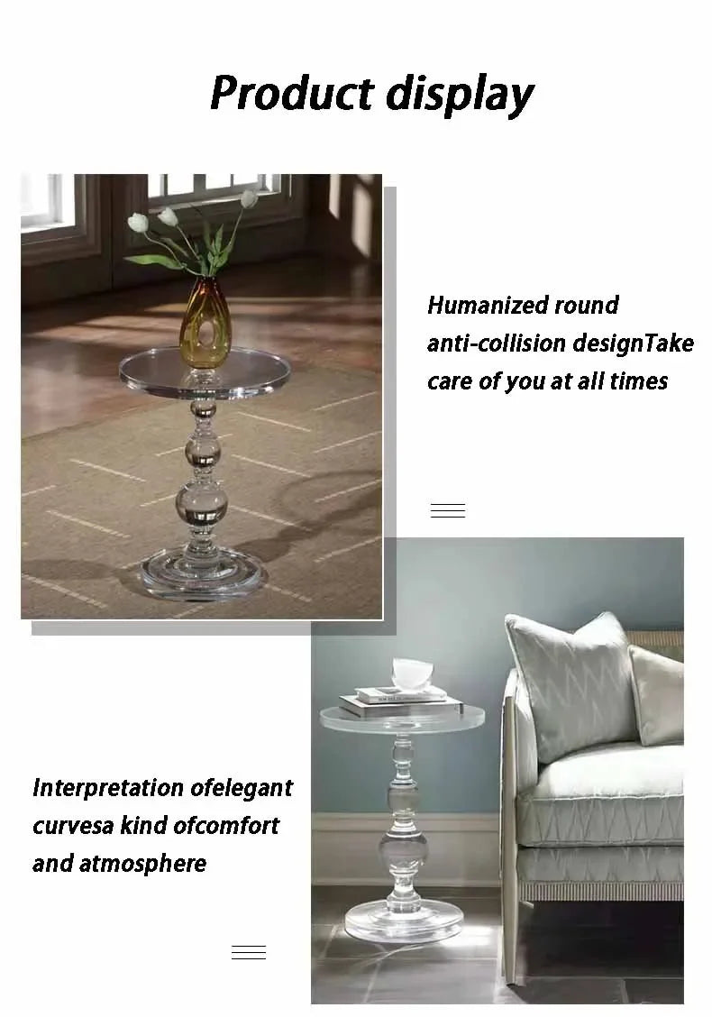 Transparent Coffee Table Sofa Beside Round Tables Modern Household Living Room Small Tea Table Creative Furniture Decorations