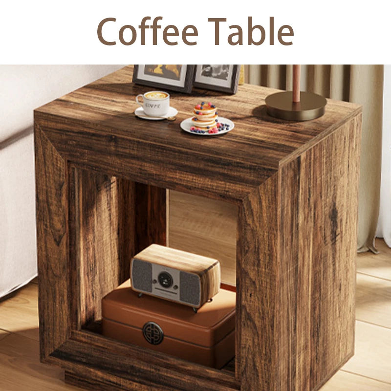 Wood Coffee Table Modern Multifunction Side Table Square Removable Tea Tables Small Storage Nightstand Aesthetic Room Furniture
