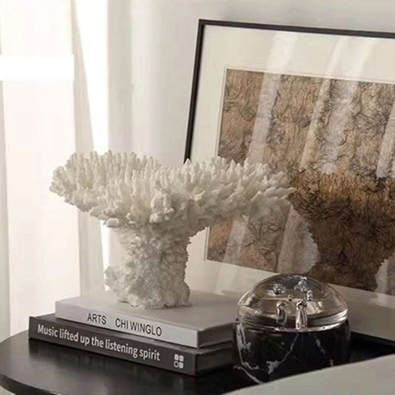 Miniature Simulated Coral Velvet Figurines Modern Living Room Decoration Aesthetic Interior Desktop Decor Sculpture Ornaments