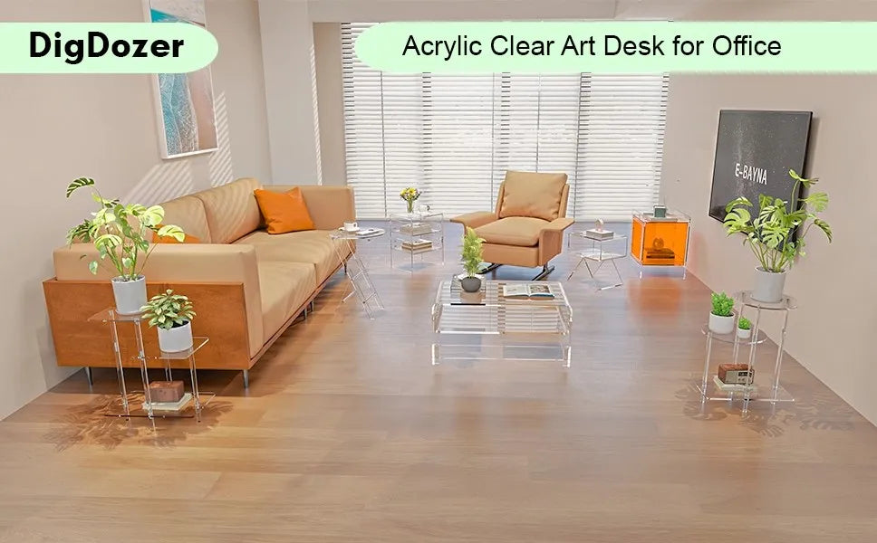 Transparent Acrylic Coffee Table Modern Sofa Beside Corner Tables Simple Living Room Side Table Portable Bedroom Storage Rack