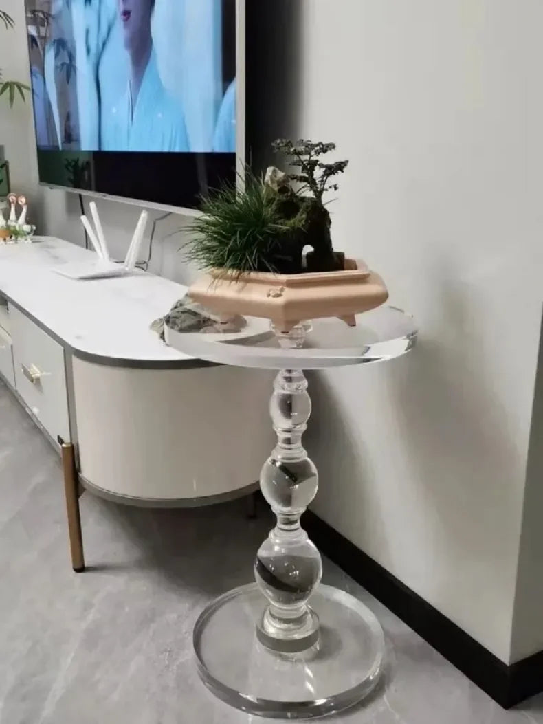 Transparent Coffee Table Sofa Beside Round Tables Modern Household Living Room Small Tea Table Creative Furniture Decorations