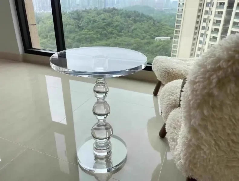 Transparent Coffee Table Sofa Beside Round Tables Modern Household Living Room Small Tea Table Creative Furniture Decorations