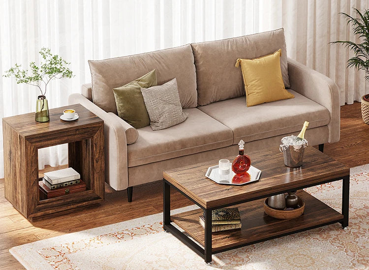 Wood Coffee Table Modern Multifunction Side Table Square Removable Tea Tables Small Storage Nightstand Aesthetic Room Furniture