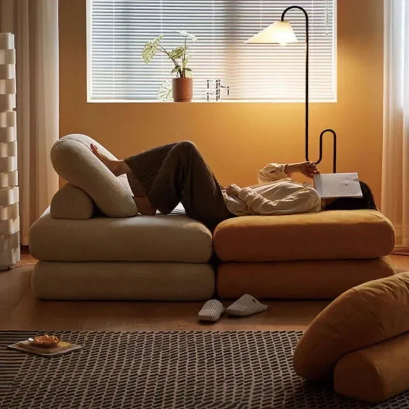 Foldable Living Room Sofa Bed Comfortable Single Sofas Folding Lazy Relax Pliable Sofa Multifunctional Pull Out Convertible Beds